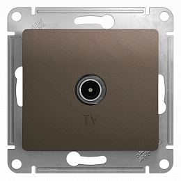 Розетка TV проходная 4db (шоколад) Glossa Systeme Electric. Вид 1