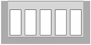 T1175 BL Панель лицевая для бокса рабочего места открытого/скрытого монтажа на 5 двойных адаптеров с декоративной накладкой, цвет альпийский белый A. Вид 1