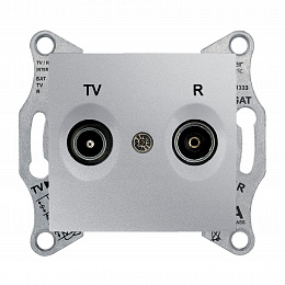 Розетка TV/R, проходная, 8 db (алюминий) Sedna Schneider Electric. Вид 1