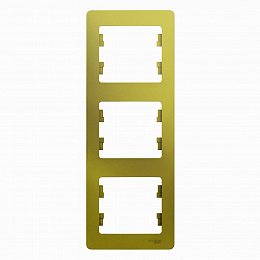 Рамка 3-постовая, вертикальная (фисташковый) Glossa Systeme Electric. Вид 1