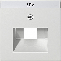 Накладка 50*50 мм для розеток RJ45/RJ11 с полем для надписи (белый глянцевый) System 55 Gira. Вид 1