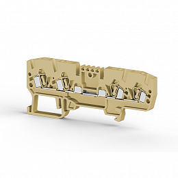 YBK 2,5 C Клеммник на DIN-рейку пружинный 4-х выводной 2,5мм² (бежевый) Klemsan. Вид 1