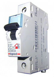 TX3 Автоматический выключатель 1-полюсный, 25А, 6kА (хар-ка C) Legrand. Вид 1