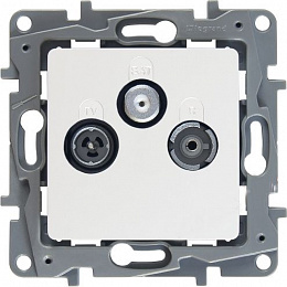 Розетка TV/R/SAT. 2 дБ. 0-2400 мГц (белая) Etika Legrand. Вид 1