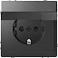 Розетка 16А с з/к и крышкой IP44 (антрацит) Merten D-Life Schneider Electric. Вид 1.
