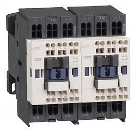 Контактор реверсивный 3-х полюсный 9A, 1НО+1НЗ, 220В АС, (пруж.зажим) Schneider Electric. Вид 1