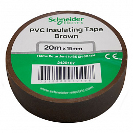 Изолента пвх 19мм х 20м коричневая Schneider Electric. Вид 1
