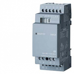 LOGO! DM8 24, PS/I/O: 24В/24В/транзистор, 4DI/4DO для LOGO! 8 Модуль расширения Siemens. Вид 1