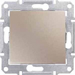 Выключатель 1-клавишный, 2-полюсный, сх. 2, 10а, 250В (титан) Sedna Schneider Electric. Вид 1