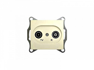 Розетка TV-R (TV+радио/FM) оконечная 1DB (бежевый) Glossa Schneider Electric. Вид 1