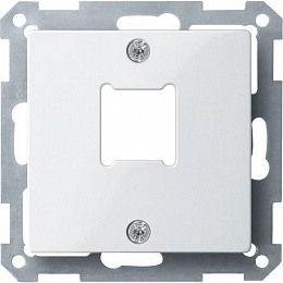 Центральная плата для розетки RJ11/RJ45,1пост, qf sm (полярный белый) Merten Schneider Electric. Вид 1