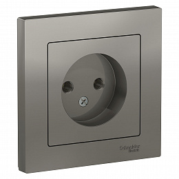 Розетка без заземления, 16А, в сборе (сталь) Atlas Design Systeme Electric. Вид 1