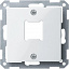 Центральная плата для розетки RJ11/RJ45,1пост, qf sm (полярный белый) Merten Schneider Electric. Вид 1.