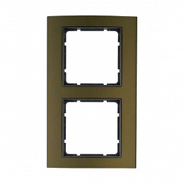 Рамкa 2-постовая (алюминий, коричневый/антрацитовый) B.3 Berker. Вид 1
