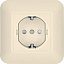 Розетка с заземлением, со шторками, С/У, 16А 250В (слоновая кость) Прима Systeme Electric. Вид 1.