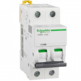iC65N 2P 6А Автоматический выключатель 2-полюсный, 6А, 6кА (хар-ка B) Schneider Electric. Вид 1