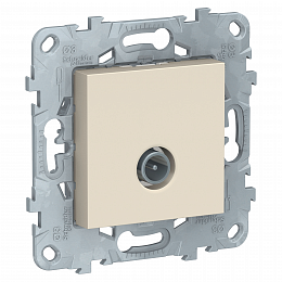 Розетка TV, одиночная (бежевый) Unica New Schneider Electric. Вид 1