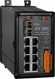 Индустриальный коммутатор: 8х10/100 Base-T Ethernet и 1 портом Multi-mode 100 Base-FX, IP20 ICP DAS. Вид 1