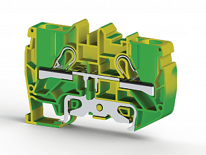 Клеммник пружинный быстрозажимной (Push in), 10 мм.кв., (земля) PYK10T Klemsan. Вид 1