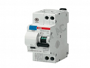 DSH941R C10 30мА Дифф. автомат 1P+N 10A 30mA, тип АC, 4.5kA, (хар-ка C) ABB. Вид 1