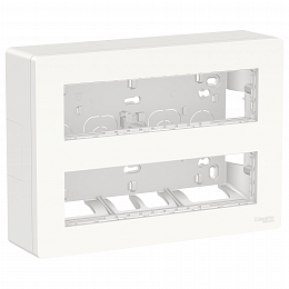Блок открытой установки 2х4 антибактериальный Unica System+ Schneider Electric. Вид 1