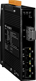5-портовый неуправляемый коммутатор: 4х10/100 BaseT(X), 1х100BaseFX, пластиковый корпус ICP DAS. Вид 1