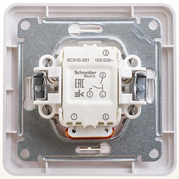 Выключатель 2-клавишный, с подсв. 10АХ, в сборе (белый) Wessen 59 Schneider Electric. Вид 1