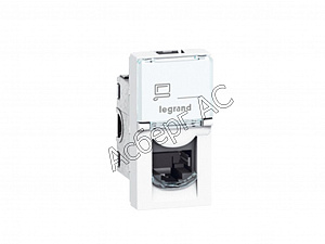 Розеткая компьютерная RJ45 кат. 5е UTP 8 контактов 1М Mosaic Legrand. Вид 1