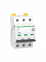 iC60N 3P 4А Автоматический выключатель 3-полюсный, 4А, 6кА (хар-ка C) Schneider Electric. Вид 1