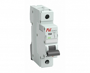 AV-6 1P 16A (D) Автоматический выключатель 1-полюсный, 16A, 6kA (хар-ка D) EKF. Вид 1