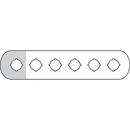 MA6-1009 Шильдик 6 мест серебристо-серый (1 желтый) для кнопочного поста ABB. Вид 1