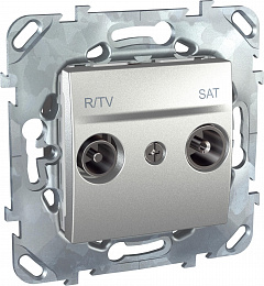 Розетка R-TV/SAT, оконечная (алюминий) Unica Top Schneider Electric. Вид 1