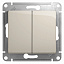 Переключатель 2-клавишный,сх.6,10ax, механизм (молочный) Glossa Systeme Electric. Вид 1.