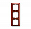2513-97-507 Рамка 3-постовая с декоративной накладкой (фойер/красный) Basic 55 ABB. Вид 1.