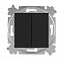 3559H-A87445 63W Выключатель кнопочный 2-клавишный, Levit, антрацит/дымчатый чёрный ABB. Вид 1.