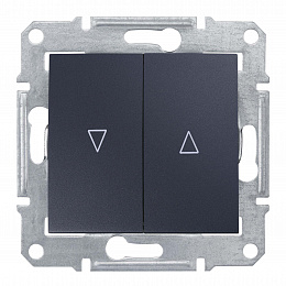 Выключатель для жалюзи, с механич. блокир., сх. 4, 10а, 250В (графит) Sedna Schneider Electric. Вид 1