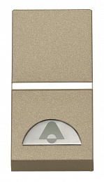 N2104 CV Механизм 1-клавишной кнопки с клавишей и символом ЗВОНОК, 1-модульный, серия Zenit, цвет шампань ABB. Вид 1