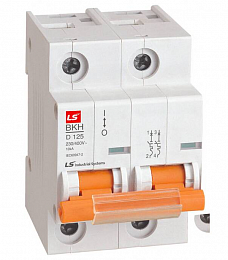 BKH Автоматический выключатель 2-полюсный, 63А, 10кА (хар-ка C) LSis. Вид 1