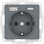 Розетка 16А c 2 USB A+C, 5В/2,4А/3,0А, 2х5В/1,5А, механизм (грифель) AtlasDesign Systeme Electric. Вид 1.