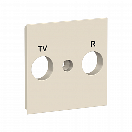 Лицевая панель TV/FM розетки (бежевый) Unica New Schneider Electric. Вид 1