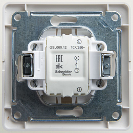 Выключатель 1-клавишный, сх.1, 10АХ, в сборе (перламутр) Glossa Systeme Electric. Вид 1