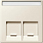 Центральная плата для розеток с разъемом RJ45 2 поста, sm (бежевый) Merten Schneider Electric. Вид 1.