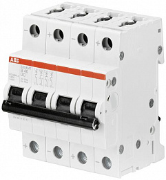 S204MT K13UC Автоматический выключатель 4-полюсный, 13А, 10kA, DC (хар-ка K) ABB. Вид 1