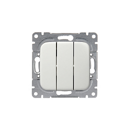 10631U Выключатель 3-клавишный, 1-полюсный, 16А/230В, серия Jussi, белый ABB. Вид 1