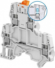Клемма винтовая ZS4-D2-S-T2 - 4 мм2, 2 уровня, 4 зажима, ножевой разъединитель TYCO. Вид 1