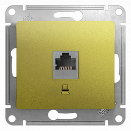 Розетка компьютерная RJ45 кат.5e, механизм (фисташковый) Glossa Systeme Electric. Вид 1