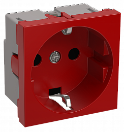 РКС-20-32-П-К Розетка силовая 2к+з, 2 модуля (красная) ИЭК. Вид 1