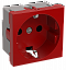 РКС-20-32-П-К Розетка силовая 2к+з, 2 модуля (красная) ИЭК. Вид 1.