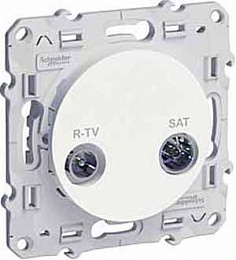 Розетка R-TV/SAT, проходная (белый) Odace Schneider Electric. Вид 1
