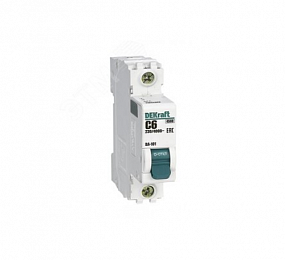 ВА-101 Автоматический выключатель 1-полюсный, 6А, 4.5kА (хар-ка С) DEKraft. Вид 1